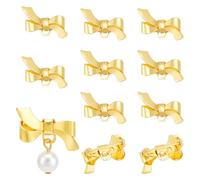 UNICRAFTALE 10 pièces Broche Nœud Papillon Plaquée Or 18 carats Jolie Broche en Ruban Broche Vintage en Forme de Nœud Papillon Broche en Laiton pour Robe Pull Chapeau Noël Anniversaire