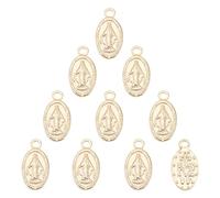 UNICRAFTALE 10 pièces Ovale Doré avec Breloques Vierge Marie 304 pendentifs Médaille Miraculeuse en Acier Inoxydable 0.8mm Petit Trou Charmes pour la Fabrication de Bijoux