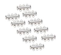 UNICRAFTALE 10 Sets Fermoir Tube Coulissant 304 Acier Inoxydable 6 Trou pour 3 Fils Extrémité Accessoire pour Fabrication de Bijoux Collier Bracelet 20x10x6,5mm Trou 1,8mm