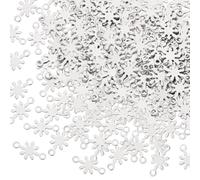UNICRAFTALE 100 pcs Breloques Flocon de Neige Breloques Acier Inoxydable Liens Flocon de Neige Breloque Métal Breloque de Noël D'Hiver Pendentifs à Double Trou pour Fabrication de Bijoux de Bracelet