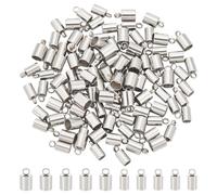 UNICRAFTALE 100 Pièces 2 Tailles 3Mm/4Mm Baril Embouts de Cordon | 304 Acier Inoxydable,pour Cordon en Cuir,Terminaisons de Perles,pour Fabrication de Bijoux
