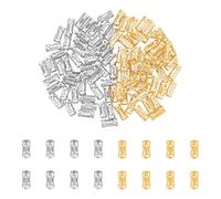 UNICRAFTALE 100 Pièces Colonne Tubes en Acier Inoxydable 8mm - Perles Intercalaires et Espacement en 2 Couleurs pour Bracelet Collier Fabrication de Bijoux