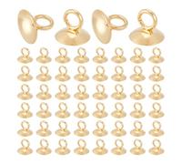 UNICRAFTALE 100pcs 8mm Perles en Acier Inoxydable 304 Cap Bélières Pinces Dorées Balancent Breloque Boule Pendentif Fin Cap pour Globe Verre Bulle Couverture Trou 3 mm
