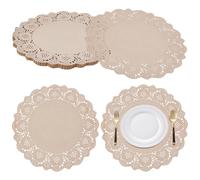 UNICRAFTALE 100Pcs Dessous De Plat en Papier Napperons Décor pour Mariages | Amande Blanchie, Dentelle Papier, 34cm, Style Rustique, Décoration De Table, Support Alimentaire, Adapté Pour Dîner