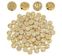 UNICRAFTALE 100Pcs Perles Bénédictines 9.5x3mm Plates et Rondes Doré Antique Charmes Catholiques Entretoises Double Face Médaille Catholique Perle pour Collier Bracelet Fabrication de Bijoux