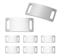 UNICRAFTALE 10pcs Médaille Personnalisé pour Chien et Chat Médaille D'Identification Acier Inoxydable Étiquette Vierge Rectangulaire Gravée Laser Silencieusement pour Chats et Chiens 40x20mm