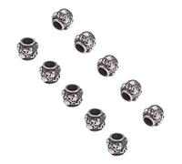 UNICRAFTALE 10pcs Perles de Crâne 9.5mm Perles de Tête de Mort Perles Européennes Perles Acier Inoxydable Perles Grand Trou pour Décoration D'Halloween Perles pour Fabrication de Bijoux de Bracelets