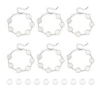 UNICRAFTALE 12 Ensembles 17cm Kit de Fabrication de Bracelets 304 Bracelets Acier Inoxydable Lunette Cabochon Bracelet Connecteur de Bijoux Métal Bracelet avec Cabochons en Verre Transparent