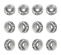 UNICRAFTALE 12 pcs Perles D'Espacement avec Motif en T Perles Plates Perles Intercalaires Acier Inoxydable Perles Rondelle Perles Entretoise Perles en Vrac pour Bracelet Collier Fabrication de Bijoux