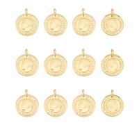 UNICRAFTALE 12 Pièces Breloques en Forme de Pièce D'Or Acier Inoxydable République Française 1808 Pendentif Rond Plat Médaillon pour Bijoux et Bracelet