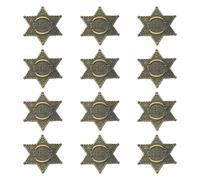 UNICRAFTALE 12 Pièces Insigne de Shérif en Métal Brossé Bronze Antique Étoile d'Agent Broche Accessoire de Costume Western Ancien pour Fête d'Adultes