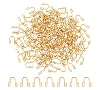 UNICRAFTALE 120 pièce Protection de Câble U Plaquée Or 18 carat Protection de Câble 5.5x5x1mm Protections de Fil Boucle Métallique Trou 0.7mm pour Colliers Bracelets Fabrication de Bijoux Artisanaux