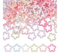 UNICRAFTALE 120 Pièces de Charmes Étoiles Creuses Multicolores en Acrylique de 30mm Grands Pendants Étoiles Lâches en Vrac pour Création de Bijoux Bracelets Boucles d'Oreilles Ornements Suspendus