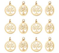 UNICRAFTALE 12Pcs Breloque Arbre de Vie Acier Inoxydable Pendentifs Arbre de Vie Dorés avec Anneaux de Jonction Breloques Creuses pour Bracelets pour Boucles D'Oreilles Colliers Fabrication de Bijoux