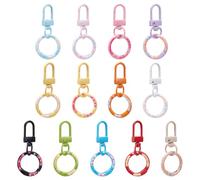 Unicraftale 13 Pièces 13 Couleurs Anneaux En O Attaches Parc Clés Métalliques Mignons Peinture Cuisson Alliage Clips Rondes Porte-Clés Avec Ressort Anneaux Pour Sacs