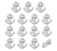 UNICRAFTALE 15 Broches En Forme D Ancre En Alliage Platine De 21 5x18 5 mm Pour Manteau Coste Sac À Dos Accessoires De Col Pour Femmes Hommes