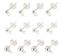 UNICRAFTALE 15 paires de boucles d'oreilles 1/2/3 mm - Conclusions en argent avec boucle - Petits messages de boucle d'oreille en acier inoxydable pour la fabrication de bijoux