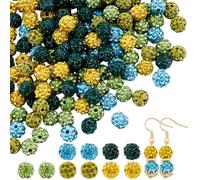 UNICRAFTALE 150 pièce Perles de Strass Bicolores 5mm Perles Rondes en Boule Disco Perle en Argile Strass Scintillantes Perle en Sucre pour la Fabrication de Colliers Bracelets Boucles D'Oreille Bijoux