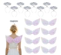 UNICRAFTALE 16 Pièces 2 Styles Accessoire de Costume d'Ange Ailes d'Anges en Plastique et Cerceau de Bandeau pour Femmes Costume d'Ange Adulte pour Fête d'Halloween de No?l de Cosplay 290x185x9.5mm