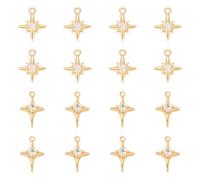 UNICRAFTALE 16 Pièces 2 Styles Charmes étoile Plaqués Or 18K Cristal étoile à Huit Branches Charmes étoiles du Nord étoiles Strass Pendentifs Suspendus pour Artisanat Création de Bijoux