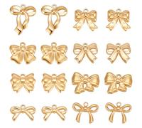 UNICRAFTALE 16 Pièces 8 Styles Breloques Nœud Papillon Plaqué Or 18K Acier Inoxydable 304 Connecteur Bijoux Charme Métal Arc Pour Fabrication DIY Boucles d Oreilles Collier Bracelet