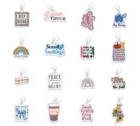 UNICRAFTALE 16 Pièces Charmes Thème de Foi pour Formes Variées en Acrylique Avec Bouchons Anti Poussière Compatibles Type C Accessoires Déco pour Liseuse Lecteurs Passionnés de Livres 30x20x3mm