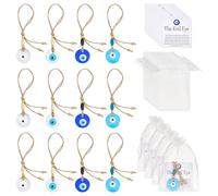 UNICRAFTALE 16 Pièces Porte harm Œil Maléfique Ornements Suspendus Multicolores Amulette Turque Grecque Décor avec Sachets Cadeau Organza et Cartes pour Protection Bonne Chance Noël