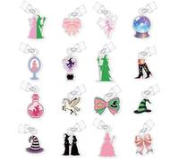 UNICRAFTALE 16 Pièces Thème Princesse Sorcière Charmes Kindles En Acrylique Bouchon Poussière Décor avec Type C Compatible Lecteur Électronique Bouchon Poussière Charm Faveur Fête Sorcière Cadeau