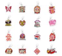 UNICRAFTALE 16pcs Thème Amour Passionné Charme Acrylique Formes Variées Bouchon Anti-Poussière Type C Compatible Accessoires Décoration Pour Lecteurs Amoureux De Livres 30x20x3mm