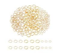 UNICRAFTALE 180pcs 3 tailles Anneaux de Saut Ouvert Plaqués Or 18 carats Anneaux Ovales 4~6mm Anneaux de Jonction Anneaux Toriques Métal Anneau Rond Fendu pour Réparation de Bijoux Bracelet Porte Clés