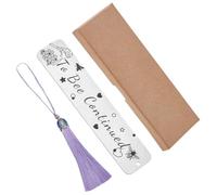 UNICRAFTALE 1pcs Marque-pages Signets Acier Inoxydable avec Pompon Personnalisés Abeille Cadeaux D'Anniversaire Inspiration Noël pour Femmes Hommes Marqueurs de Livre Pour Amateurs Lecture
