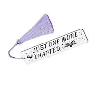 UNICRAFTALE 1pcs Marque-pages Signets Acier Inoxydable avec Pompon Personnalisés Just One More Chapther Cadeaux D'Anniversaire Inspiration Noël pour Femmes Marqueurs de Livre Pour Amateurs Lecture