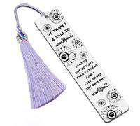 UNICRAFTALE 1pcs Marque-pages Signets Acier Inoxydable avec Pompon Personnalisés Tournesol Inspirant Cadeaux D'Anniversaire Inspiration Noël pour Femme Homme Marqueurs de Livre Pour Amateurs Lecture