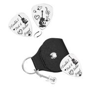 UNICRAFTALE 1pcs Porte-Clés de Médiator de Guitare Acier Inoxydable I Couldn't Pick A Better Friend Double Face Différents Styles Médiators Guitare avec Cuir PU pour Cadeaux de Musique Anniversaire