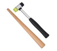 UNICRAFTALE 2 Bâton Mandrin à Anneaux en Érable Dur 28cm Outil de Mesure de Taille de Bague avec Martel de Bijouterie en Caoutchouc Outil de Façonnage de Bracelet Kit de Réparation pour Créer Façonner