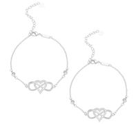UNICRAFTALE 2 bracelet en Platine avec Cœur Infini Réglable Cadeau Tendance et Délicat pour Femme Épouse Mariée Sœur Amie Anniversaire Fête des Mères Saint Valentin