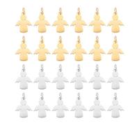UNICRAFTALE 2 couleurs 12 pièces 15mm Breloques Ange Acier Inoxydable Estampage Breloque D'Étiquette Vierge avec Anneaux de Saut Non Soudés Breloque Vierge Métal pour Bricolage Bracelet Collier Bijoux