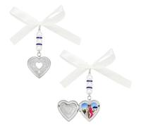 UNICRAFTALE 2 Ensembles De Médaillons Photo Cœur Pour Bouquet De Mariage Charme Mémoire Mariage Médaillon Nuptial Souvenir Photo Cadeau Mariages Mémorial Ornement Suspendu