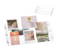 UNICRAFTALE 2 Ensembles Présentoir À Cartes De Vœux Acrylique 3 Niveaux Support d'Affichage Portable Organisateur pour Flacons De Vernis À Ongles en Plastique Porte Cartes Postales Et Postiers