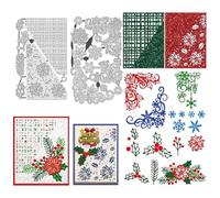 UNICRAFTALE 2 matrice de Découpe en Métal Réutilisable pour Noël Coin de Noël Gaufrage Pochoirs de Fond Matrices pour la Fabrication de Cartes Bricolage Scrapbooking Décoration de Noël