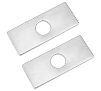 UNICRAFTALE 2 Pcs 34.5 mm Trou Couvre Plaque de Pont pour Robinet de Salle de Bain 304 Plaque de Couvercle D'Évier en Acier Inoxydable Rectangle 3 à 1 Plaque de Rosace de Robinet de Salle de Bain