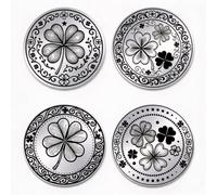UNICRAFTALE 2 Pcs De Monnaie Porte-Bonheur Trèfle À Quatre Feuilles Cadeau | Acier Inoxydable,Pièce De Décision,2 Styles,Boîte Cadeau En Papier,Pour Hommes Et Femmes,Cadeau Commémoratif