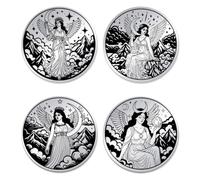 UNICRAFTALE 2 Pièces Acier Inoxydable Double Face Pièce Décisionnaire Déesse de la Lune et Ange Gardien Cadeaux Hommes Femmes Pièces Commémoratives Pièces Porte Bonheur Cadeau Motivant pour Voyages