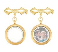 UNICRAFTALE 2 Pièces Breloques Mariée Dorées Nœud Papillon Médaillon Photo Pendentifs Laiton Broches de Mariage Médaillons Métalliques Mémoire Photos Charme Bouquet pour Création de Bijoux