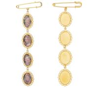 UNICRAFTALE 2 Pièces Charme Photo de Souvenir DIY pour Bouquet de Mariage Broche Ronde Ovale avec 4 Images pour Fleurs de Mariée Boutonnière Cadeau Mémorial pour Mère de la Mariée ou du Marié