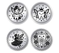 UNICRAFTALE 2 Pièces De Pièce De La Fée des Dents en Acier Inoxydable À Double Face pour Décisions Médaillons Challenge De Sobriété Cadeau Mémorable pour Hommes Et Femmes