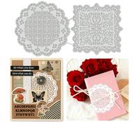 UNICRAFTALE 2 Pièces Dies De Découpe Métallique Fleurs Dentelle Modèle Embossage 3D Bohème Bordure Florale Pour Cartes Scrapbooking Décoration Journal DIY 15,4x7,9 cm