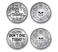 UNICRAFTALE 2 Pièces en Acier Inoxydable Double Face Pièces De Décision Crâne Rose Don't Die Today Pièce Commémorative Jeton De Lancer Cadeau Halloween pour Hommes Femmes