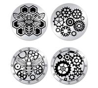 UNICRAFTALE 2 Pièces Mécaniques Abeille en Acier Inoxydable Double Face Pièces De Décision Jetons AA Médaillons Pièces De Défi Jeton À Retourner Cadeaux Sobres Quotidiens pour Hommes Et Femmes