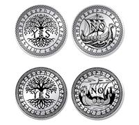 UNICRAFTALE 2 Pièces Médaillons Style Ni Lettres Oui Ou Non avec Arbre De Vie Et Voilier en Acier Inoxydable pour Commémoration Et Prise De Décision dans Boîte Papier Cadeaux Souvenirs